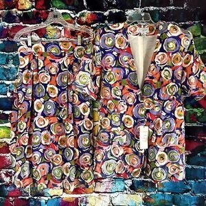 NOS Vintage C.G. Designs Floral Print Skirt Set Blazer Jacket Medium